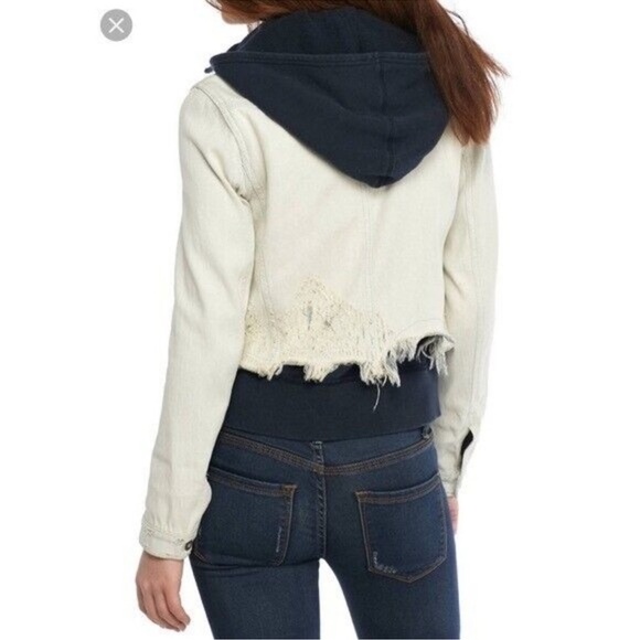 Free People Women's Double Weave Denim Jean Jacket Coat Size XS EUC - Picture 3 of 6
